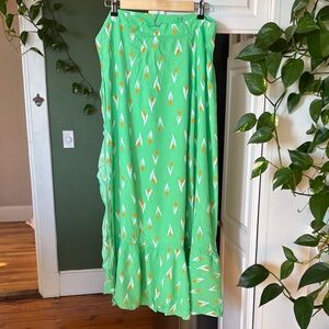Urban Outfitters Green and Orange Maxi Skirt